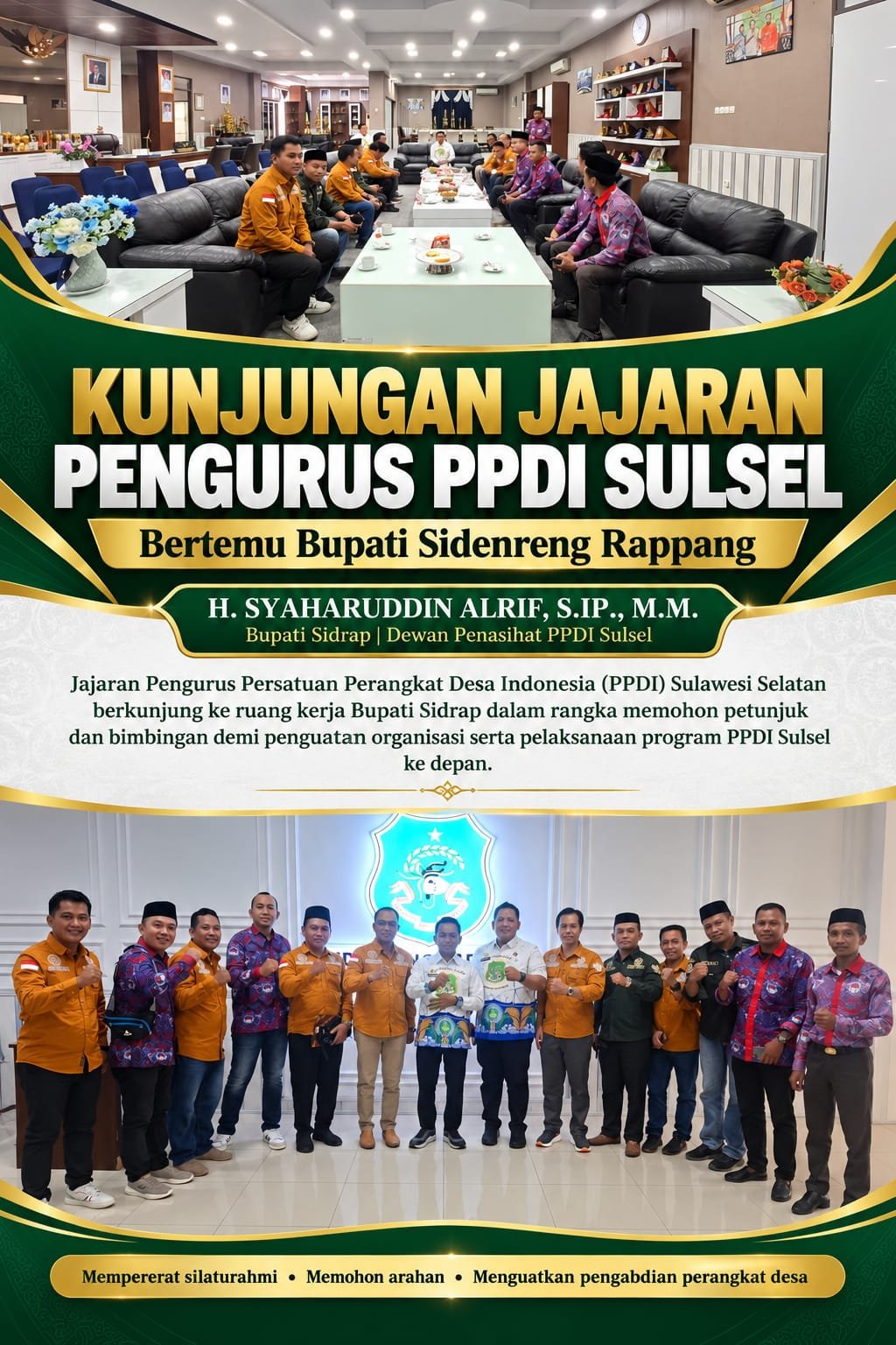 Pengurus PPDI Sulsel Temui Bupati Sidrap, Bahas Penguatan Organisasi